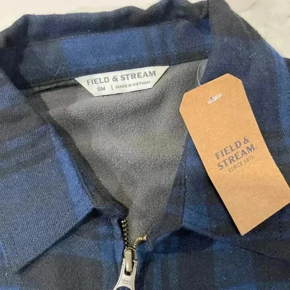 Field & Stream NWT Jacket Flannel Sherpa Fleece Lined FullZip Outerwear Mens S/M - Picture 3 of 6